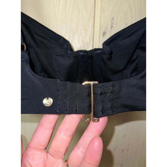 36DD Victoria's Secret Bikini Top Underwire Semi Padded Seamed Black Sexy Swim - Picture 5 of 8